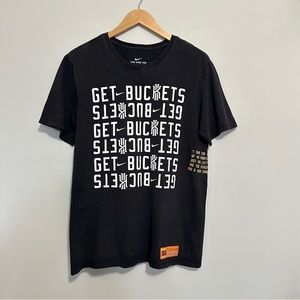 Nike Kyrie Irving Uncle Drew Get Buckets T-Shirt Black Gold Men’s Size Medium